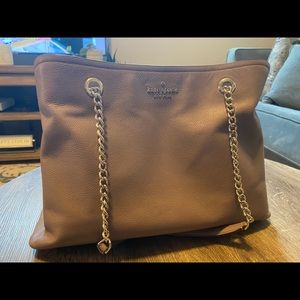 Kate Spade Tan Tote with Gold Chain
